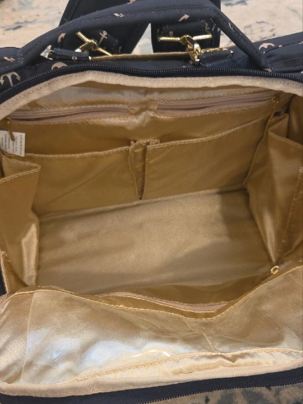 JuJuBe Legacy BFF Diaper Bag The Admiral Navy Gold Anchors NWOT